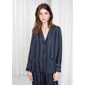 Other Stories - Jacquard Stripe Lounge Shirt